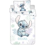 Jerry Fabrics Bela bombažna otroška posteljnina za otroško posteljico 100x135 cm Lilo and Stitch "Ohana White" – | Shoptok.si