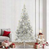  Umjetna preddekorirana božićna jelka srebrna 240 cm PET | Shoptok.si