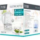 Teesa električno kuhalo za vodu, staklo, 2200 W, bijelo, 1,7 L | shoptok.hr