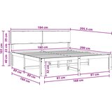  Krevetni okvir s uzglavljem ROSTOCK Prirodna 180 x 200 cm | shoptok.hr