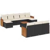  The Living Store Vrtna sedežna garnitura 11-delna z blazinami črn poli ratan - Vrtna Sedežna Garniture, (21446827) | Shoptok.si