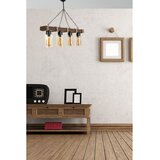 Opviq Jasmin 4 lü ahşap ceviz silindir bal camlı Yellow Chandelier Cene