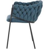CARRYHOME stol, les, kovina, tekstil modra | Shoptok.si