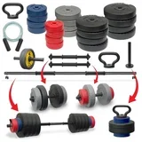 set tegova 68kg i 2 plus 1 šipka 6 u 1