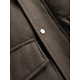 Ombre Men's long warm parka jacket with wool - dark grey melange | Eponuda.ba
