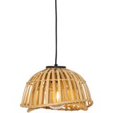QAZQA Orientalska viseča svetilka črna z naravnim bambusom 30 cm - Pua Cene