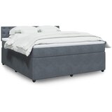 vidaXL Box spring postelja z vzmetnico temno siva 180x200 cm žamet | Shoptok.si