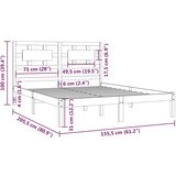  Posteljni okvir iz trdne borovine 150x200 cm, (20795147) | Shoptok.si