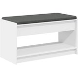  Klupa za hodnik s jastukom s policom Bijeli 83 x 38 x 45 cm | Eponuda.com