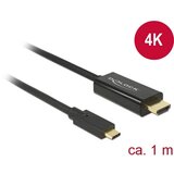 Delock USB-C® / HDMI adapterski kabel USB-C® vtič\, HDMI-A vtič 1.00 m črna 85258 pozlačeni konektorji USB-C®-Display kabel, (20417973) | Shoptok.si