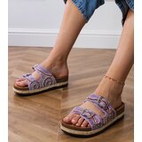Gemre Purple ethnic sandals with buckles on straps Zebrina | Shoptok.si