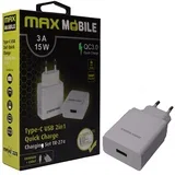 kućni punjač set 2u1 qc 3.0 quick charge usb+ type c, 3a,15w bijeli