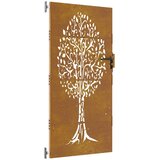  Vrtna vrata 85 x 175 cm od čelika COR-TEN s uzorkom stabla | shoptok.hr