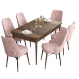 Hanah home set trpezarijski sto i 6 stolica are baroque pink | ePonuda.com