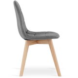 Bora stolica - tamnosivi baršun / prirodne noge x 3 | shoptok.hr