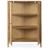MOME Vitrina v hrastovem dekorju v naravni barvi 90x126x40 cm Ceci – | Shoptok.si