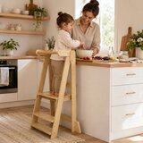 Ginger Home Montessori kula sklopiva pomoćna stolica za kuhinju, learning tower od masivnog drva, 51x47x91,5 cm | shoptok.hr
