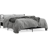 Furnova Posteljni okvir črn 150x200 cm inženirski les in kovina, (21938030) | Shoptok.si