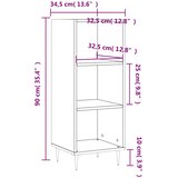  Komoda crna 34,5 x 32,5 x 90 cm od konstruiranog drva | shoptok.hr