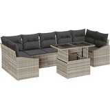  Sjedeća garnitura za vrt s pohranom 8 pcs Bež Crna Poli ratan | shoptok.hr