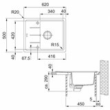 Franke 114.0285.105 BFG 611-62 pomivalno korito iz umetnega kamna | Shoptok.si