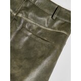 Reserved cargo hlače iz umetnega usnja - zelena | Shoptok.si