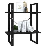 Ormarić za knjige s 2 razine crni 60x30x70 cm konstruirano drvo | shoptok.hr