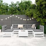  6-dijelni set vrtnih sofa bijeli od masivne borovine | shoptok.hr