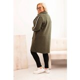 Kesi Włoski Plus Size women's coat made of faux sheepskin with pockets khaki | Eponuda.ba