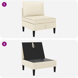  Srednji sofa s ladicom Krem Baršun | shoptok.hr