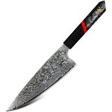 IZMAEL Damaskast kuhinjski nož ZA-37461 - Santoku / Črna / Rdeča | Shoptok.si