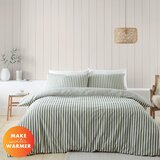 Catherine Lansfield Zelena podaljšana flanelna posteljnina za zakonsko posteljo 230x220 cm Stripe – | Shoptok.si