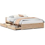 Maison Chic Posteljni okvir - Dvoposteljna postelja - Zakonska postelja brez vzmetnice 135x190 cm trdna borovina-J10669, (21768629) | Shoptok.si