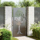 vidaXL vrtna vrata drugo črna 105 x 175 cm jeklo s prašnim premazom | Shoptok.si