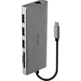 43278 USB-C pretvornik [1x moški konektor USB-C - 3x USB 3.2 gen. 1 vtičnica A (USB 3.0), ženski konektor VGA, ženski konektor HDMI, RJ45 vtični, (20428676)