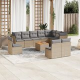 Maison Chic Seti vrtnega pohištva - Vrtna garnitura - Vrtni pohištvo set 11-delna z blazinami bež poli ratan, (21817197) | Shoptok.si