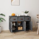  Komoda siva 100 x 40 x 75 cm od masivne borovine | shoptok.hr