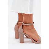 Boto Shiny Women's Heeled Sandals Rose Gold Kavina | ePonuda.com