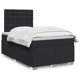 vidaXL Krevet s oprugama i madracem crni 120x190 cm od umjetne kože | shoptok.hr