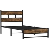 vidaXL Metalni okvir kreveta bez madraca boja hrasta 75x190 cm | shoptok.hr
