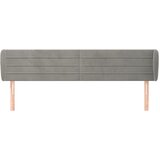  Uzglavlje s ušima svjetlosivo 183x23x78/88 cm baršunasto | shoptok.hr