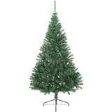 vidaXL Umjetna preddekorirana božićna jelka Zelena 210 cm PVC | Shoptok.si