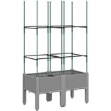  Vrtna sadilica s rešetkom svjetlosiva 80 x 40 x 142,5 cm PP | Eponuda.ba