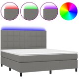  box spring s madracem LED tamnosivi 160x200 cm tkanina | shoptok.hr