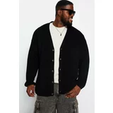 Trendyol Plus Size Cardigan - Black - Oversize