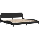  Posteljni okvir z vzglavjem črn 200x200 cm žamet, (21086347) | Shoptok.si