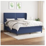 vidaXL Box spring postelja z vzmetnico modra 180x200 cm blag | Shoptok.si