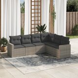 vidaXL 6-dijelni set vrtnih sofa od poliratana s jastucima sivi Cijene
