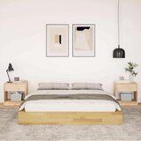 vidaXL posteljni okvir brez vzmetnice 135x190 cm masivni les hrast | Shoptok.si