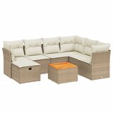 Maison Chic Seti vrtnega pohištva - Vrtna garnitura - Vrtni pohištvo set 8-delna z blazinami bež poli ratan, (21799056) | Shoptok.si